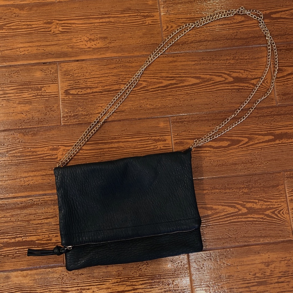 Black leather crossbody